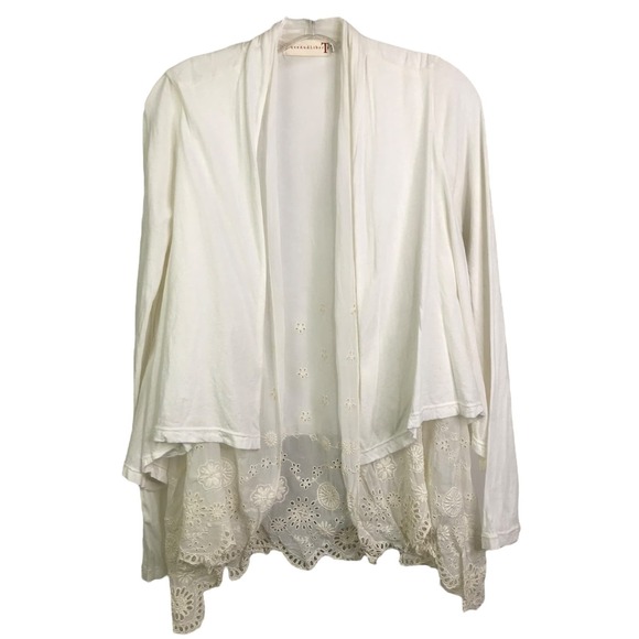 Johnny Was 4 Love & Liberty Eyelet Embroidered Kimono Cover Boho Cardigan XS - Picture 1 of 9